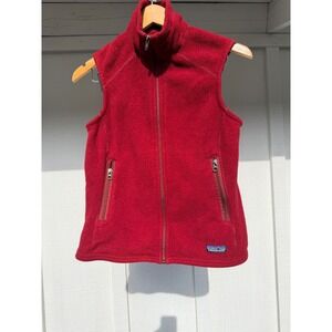 Patagonia Synchilla Fleece Vest Womens Small Red Full Zip Sleeveless Jacket